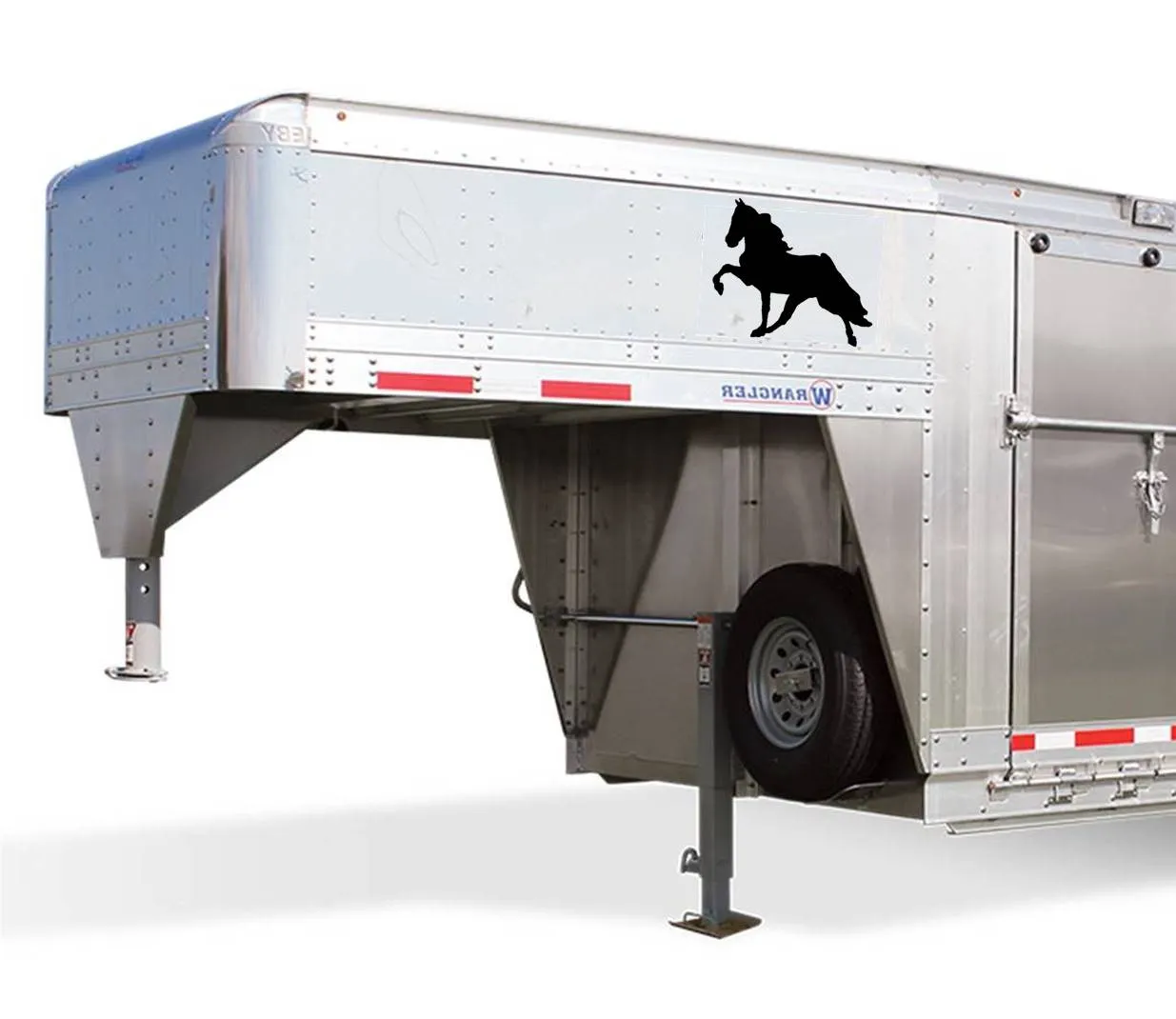 2 LARGE 12.5" WALKING HORSE STICKERS MIRRORED TENNESSEE WALKER DECAL HORSE Show