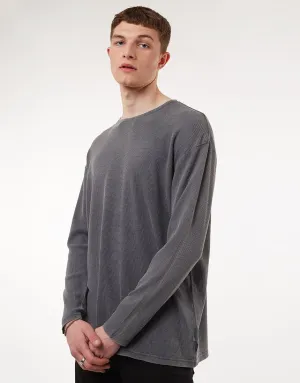 Acid Waffle L/S Tee- Charcoal