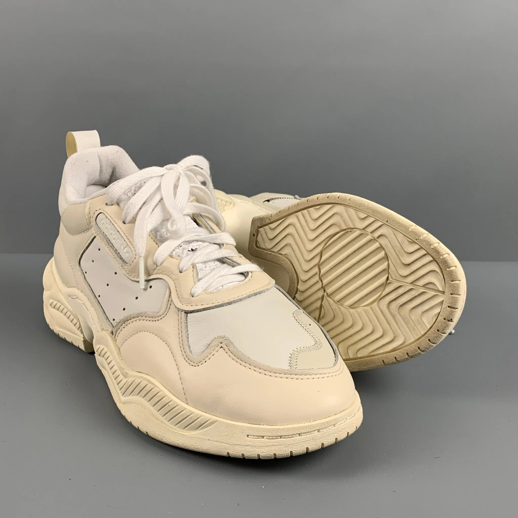 ADIDAS Supercourt RX Size 10 Cloud White Leather Athletic EE6328 Sneakers