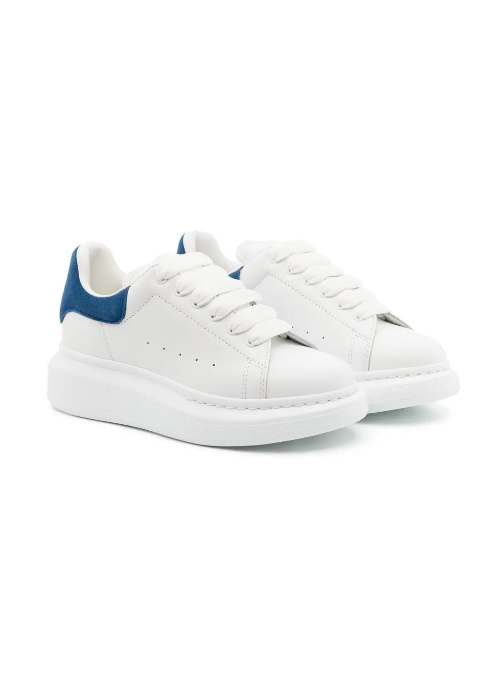 ALEXANDER MCQUEEN KIDS Molly Low-Top  Oversized Sneakers Paris White Blue