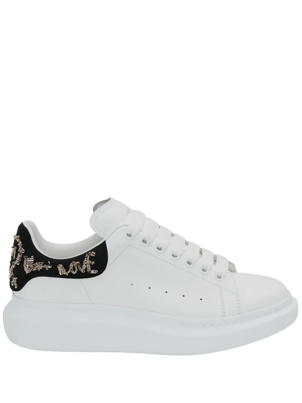 ALEXANDER MCQUEEN Oversized Sequin-logo Sneakers White/Black/Silver
