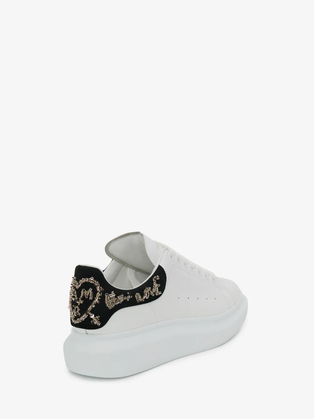 ALEXANDER MCQUEEN Oversized Sequin-logo Sneakers White/Black/Silver