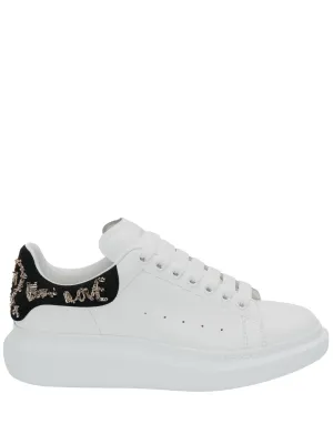 ALEXANDER MCQUEEN Oversized Sequin-logo Sneakers White/Black/Silver