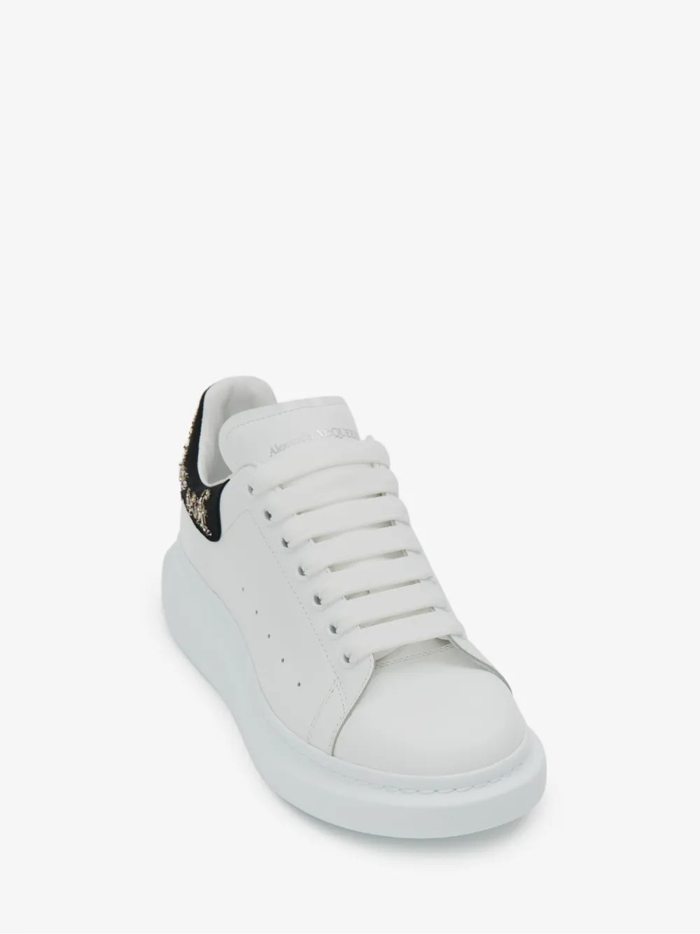 ALEXANDER MCQUEEN Oversized Sequin-logo Sneakers White/Black/Silver