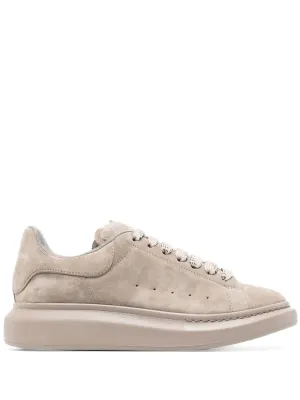 ALEXANDER MCQUEEN Oversized Suede Sneakers Stone