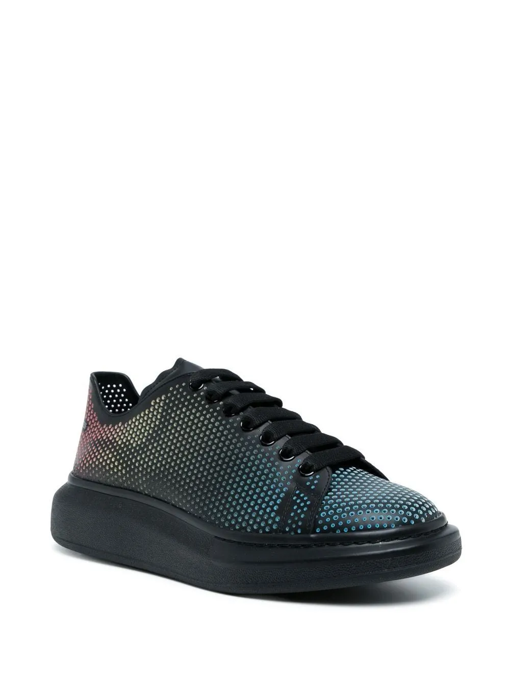 ALEXANDER MCQUEEN Perforated Rainbow Oversized Sneakers Black