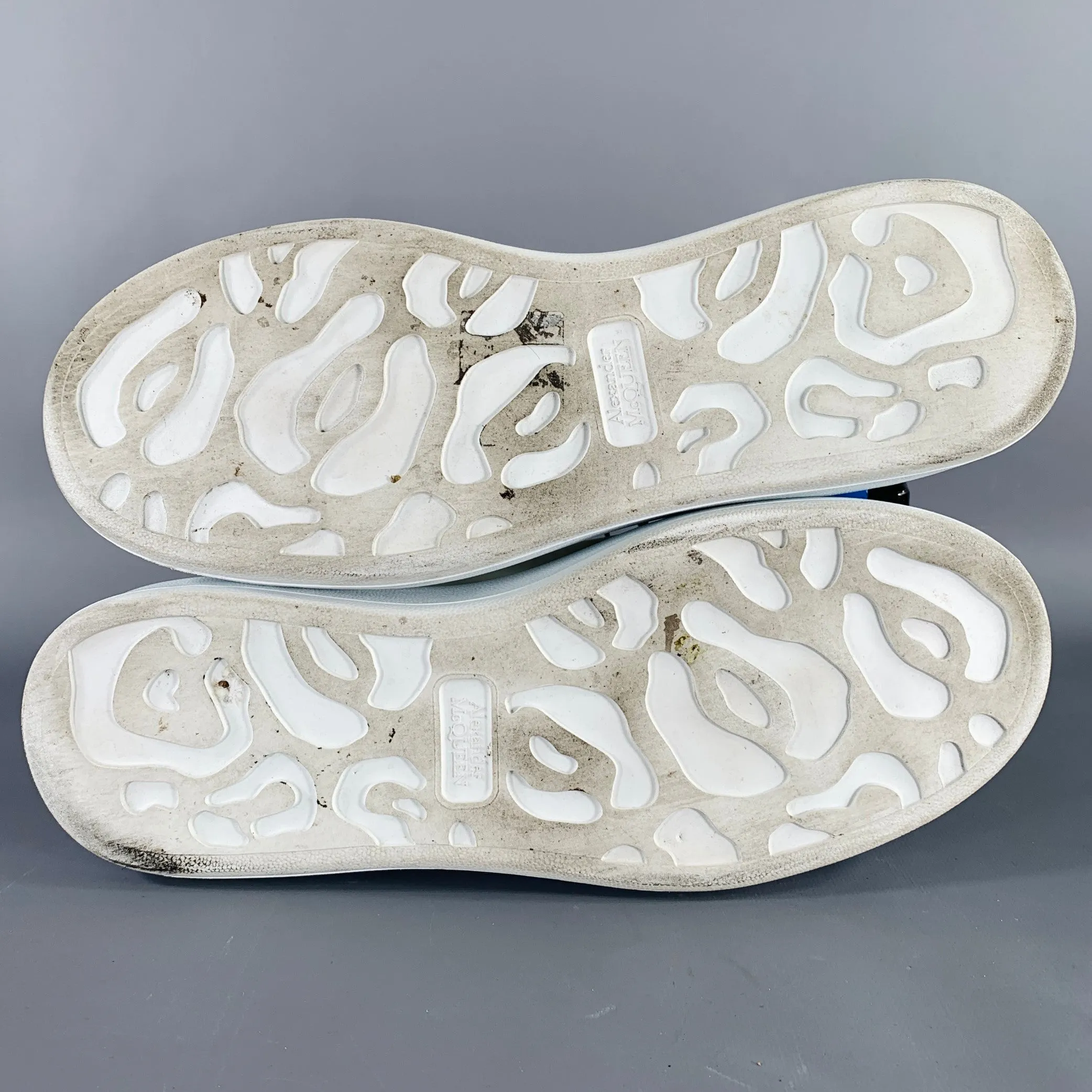 ALEXANDER MCQUEEN Size 10 White Black Leather Sneakers