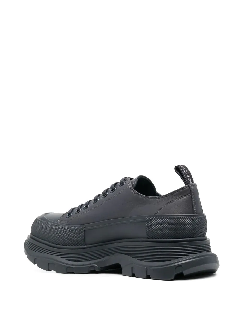 Alexander McQueen Tread Leather Low Top Sneakers Grey