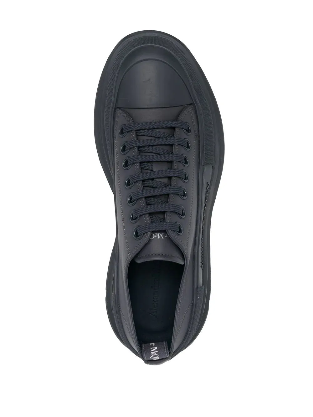 Alexander McQueen Tread Leather Low Top Sneakers Grey