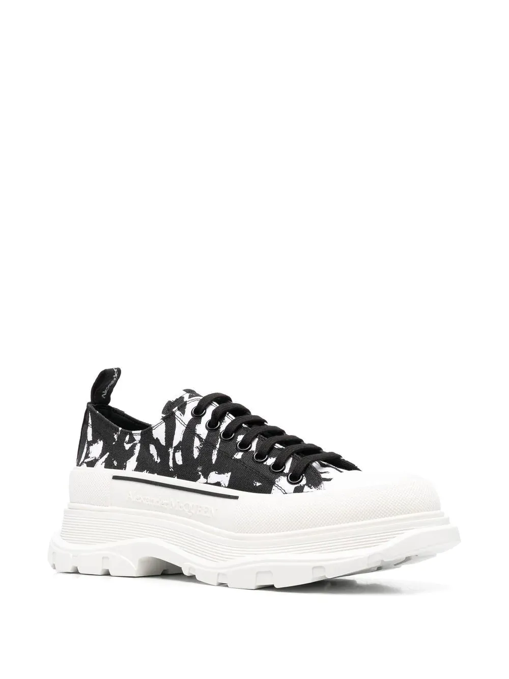 ALEXANDER MCQUEEN Tread Slick Abstract Print Sneakers Black/White