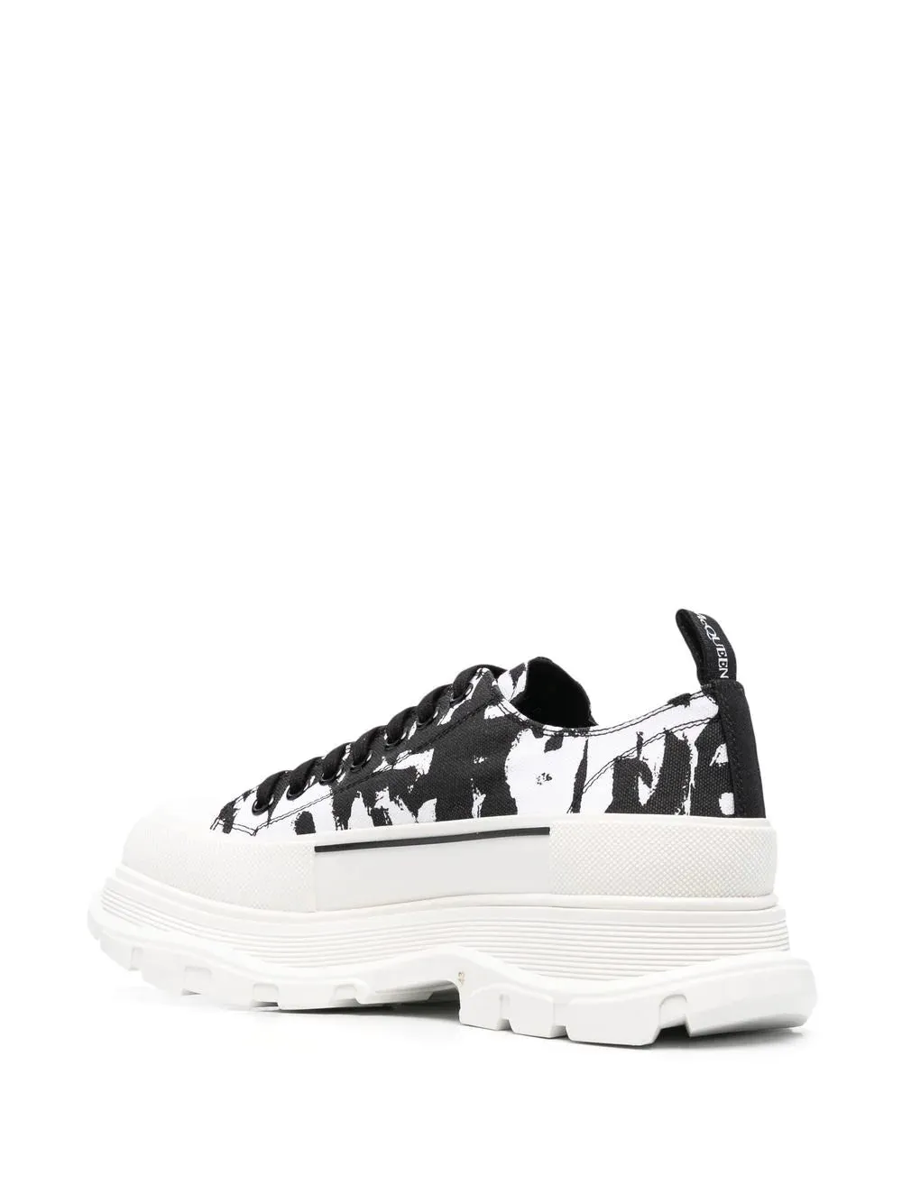 ALEXANDER MCQUEEN Tread Slick Abstract Print Sneakers Black/White