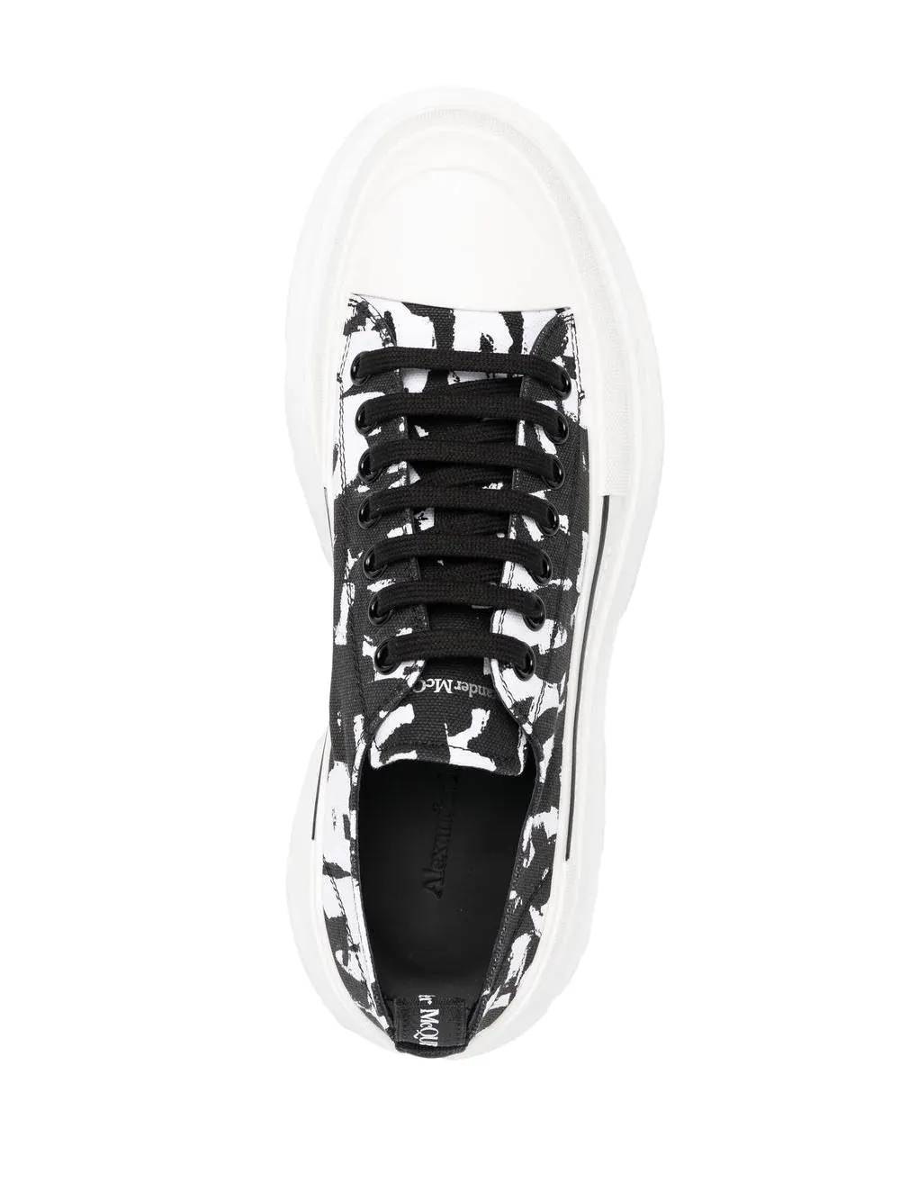 ALEXANDER MCQUEEN Tread Slick Abstract Print Sneakers Black/White