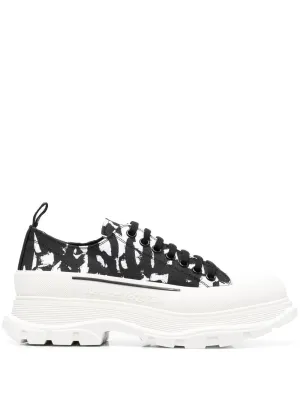 ALEXANDER MCQUEEN Tread Slick Abstract Print Sneakers Black/White