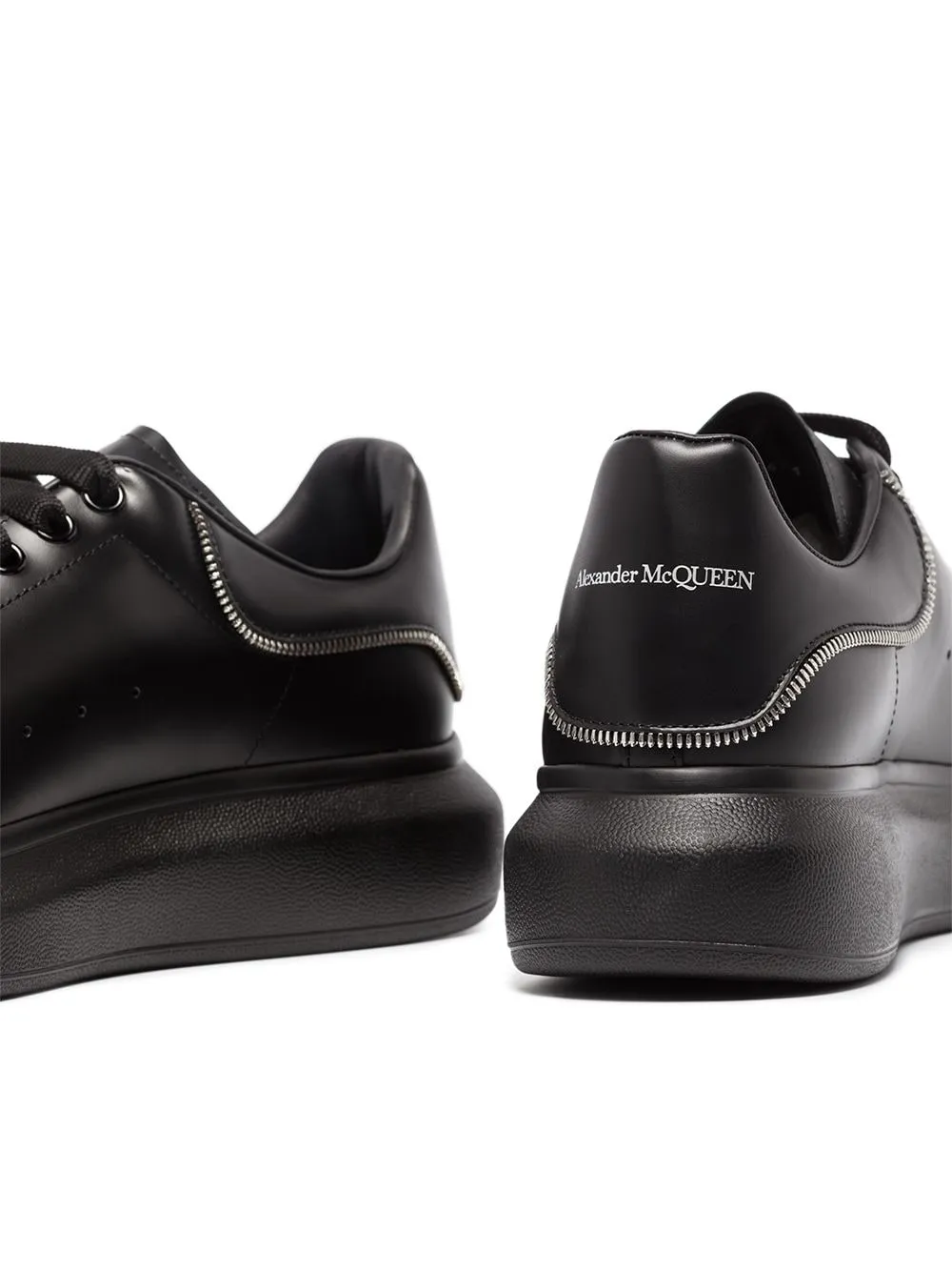 Alexander McQueen Zip Detail Oversized Sole Sneaker Black