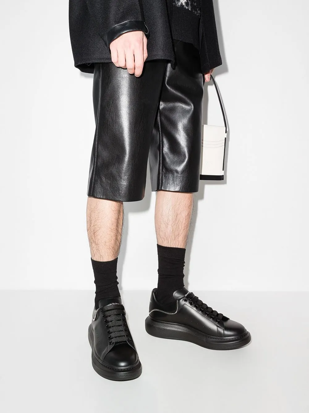 Alexander McQueen Zip Detail Oversized Sole Sneaker Black
