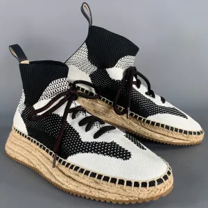 ALEXANDER WANG Size 6 White Black Espadrille Sock Sneakers