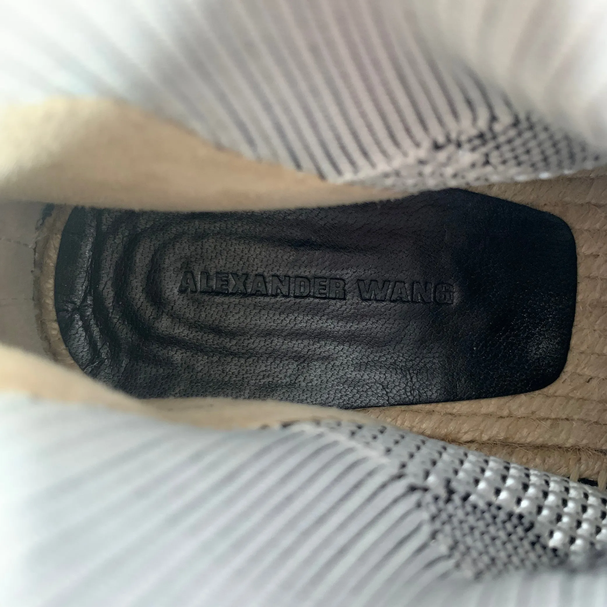 ALEXANDER WANG Size 6 White Black Espadrille Sock Sneakers