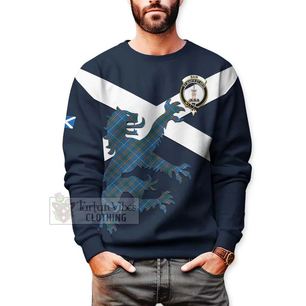 Bain Tartan Lion Rampant Sweatshirt  Proudly Display Your Heritage with Alba Gu Brath and Clan Name