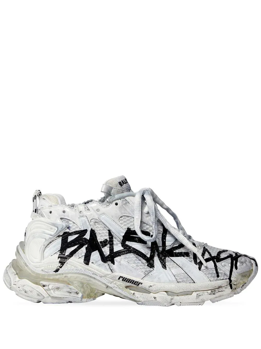 BALENCIAGA Graffiti Runner Sneakers White/Black