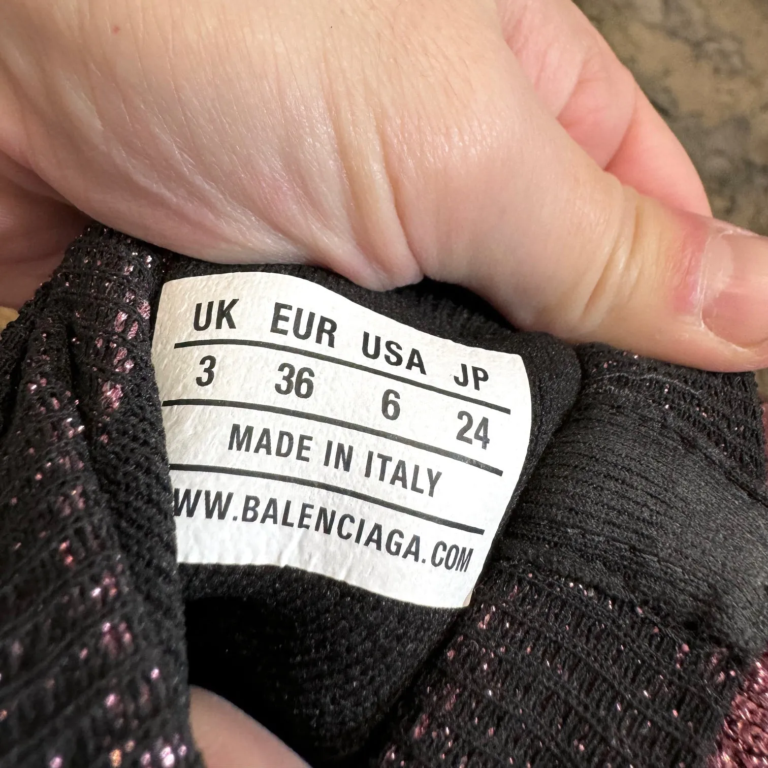 Balenciaga Pink Knit Laminated Speed Logo Sock Sneakers