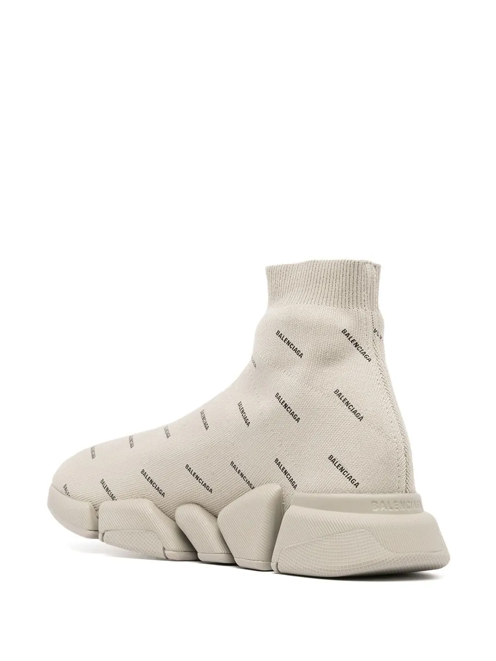 BALENCIAGA Speed 2.0 All Over Logo Sneakers Sand