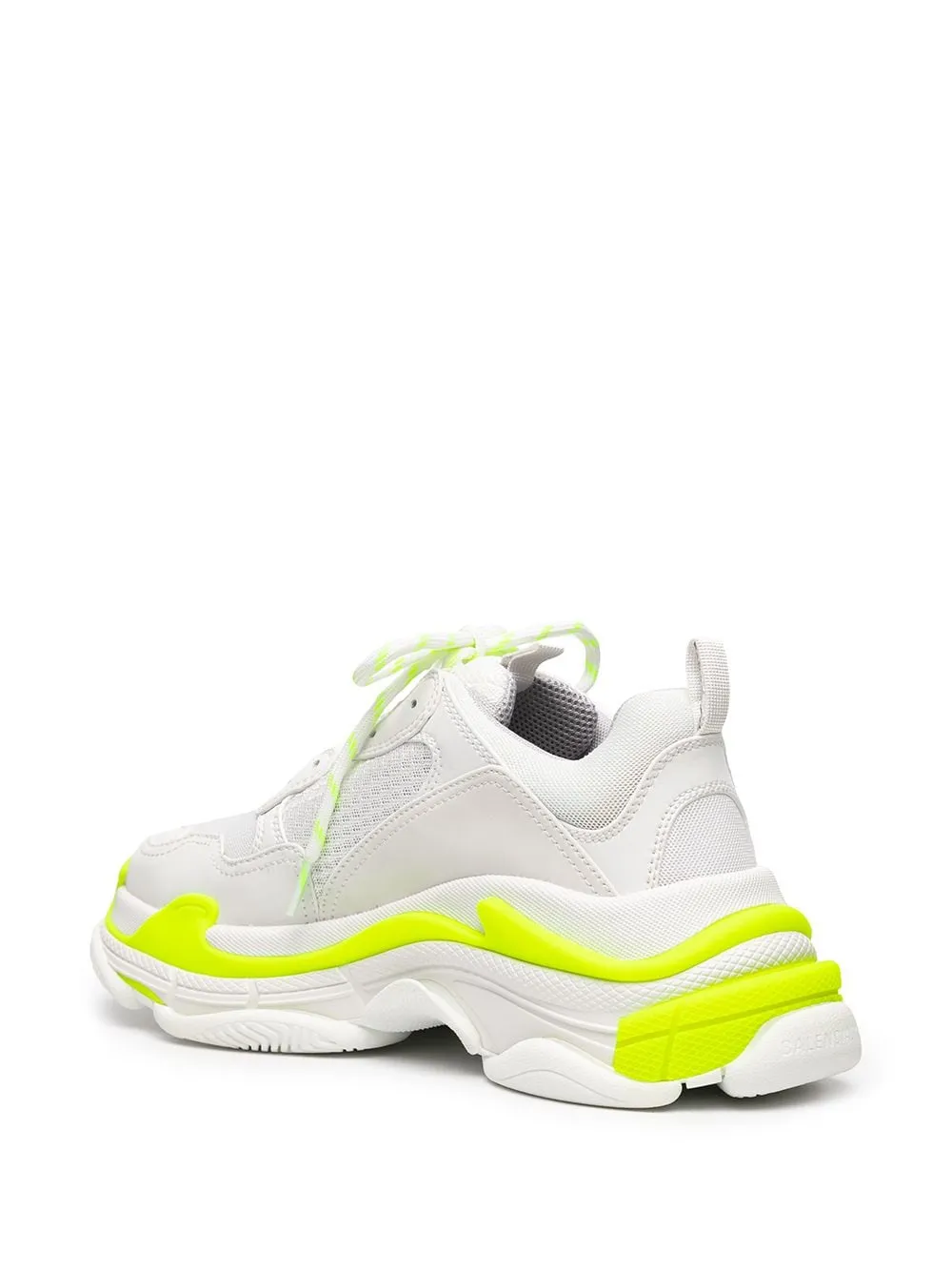 BALENCIAGA Triple S Sneakers White/Fluo Yellow