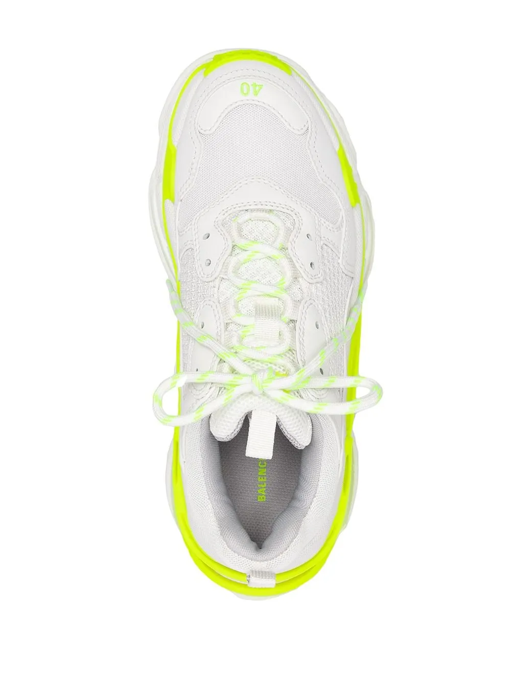 BALENCIAGA Triple S Sneakers White/Fluo Yellow