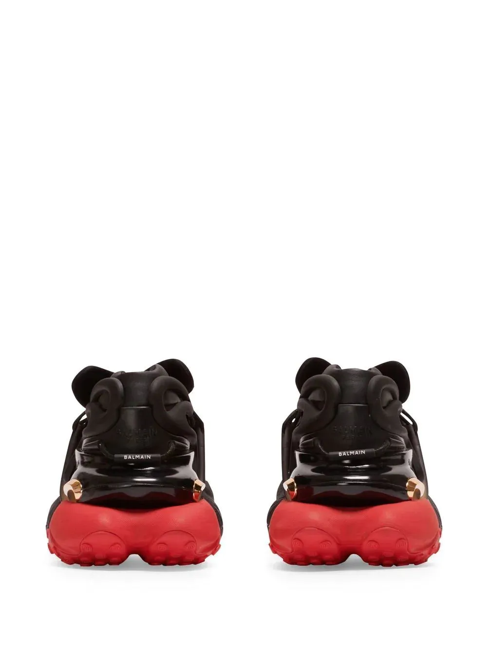 BALMAIN Unicorn Low Top Sneakers Black Red