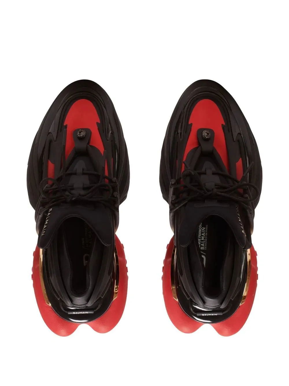 BALMAIN Unicorn Low Top Sneakers Black Red