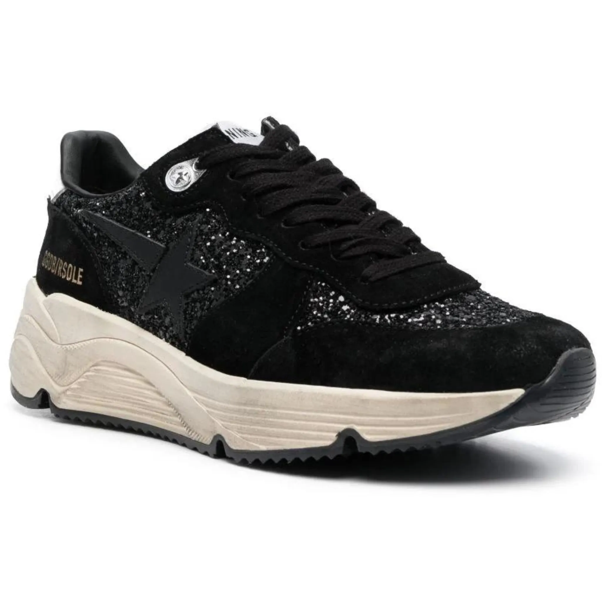 Black Glitter Running Sole