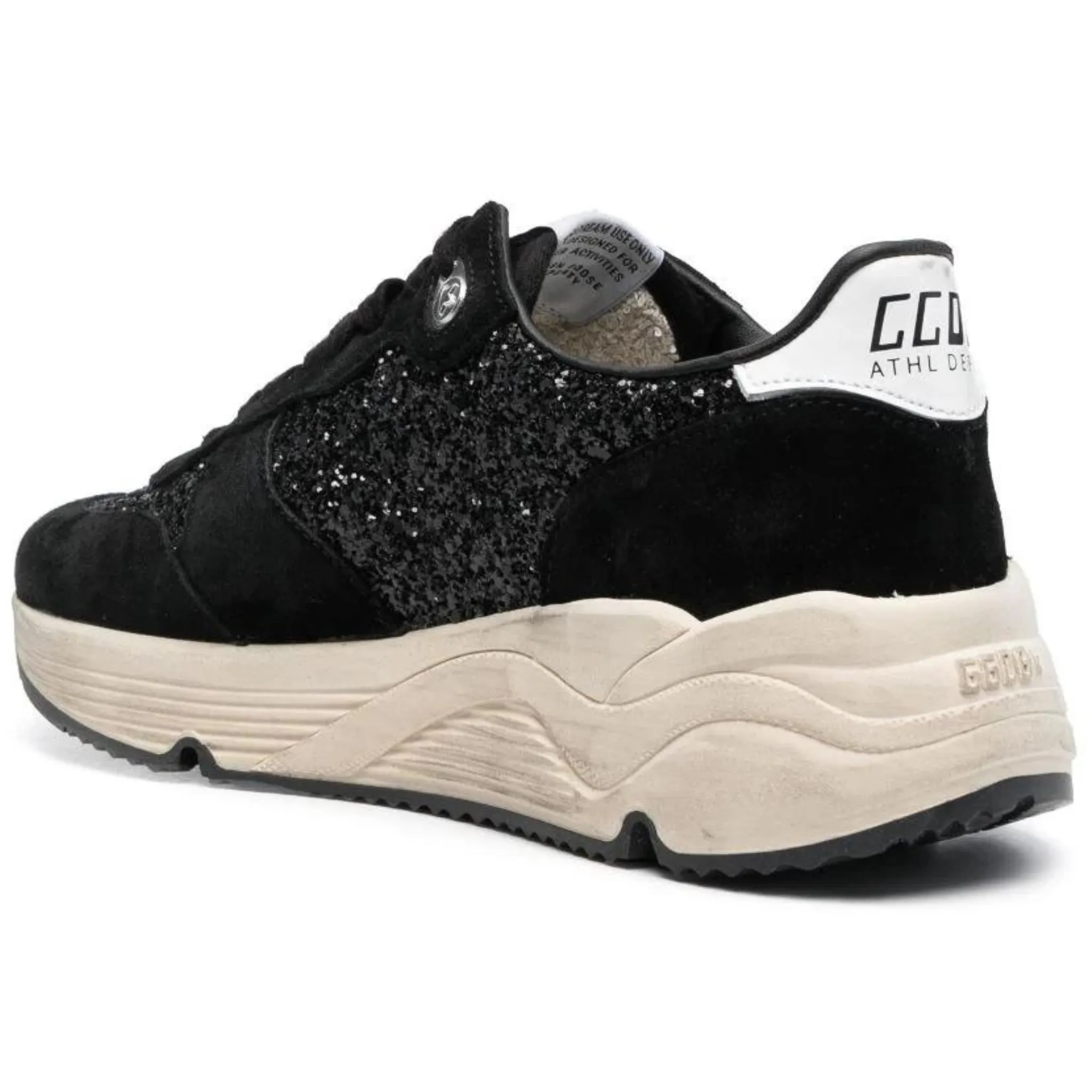 Black Glitter Running Sole