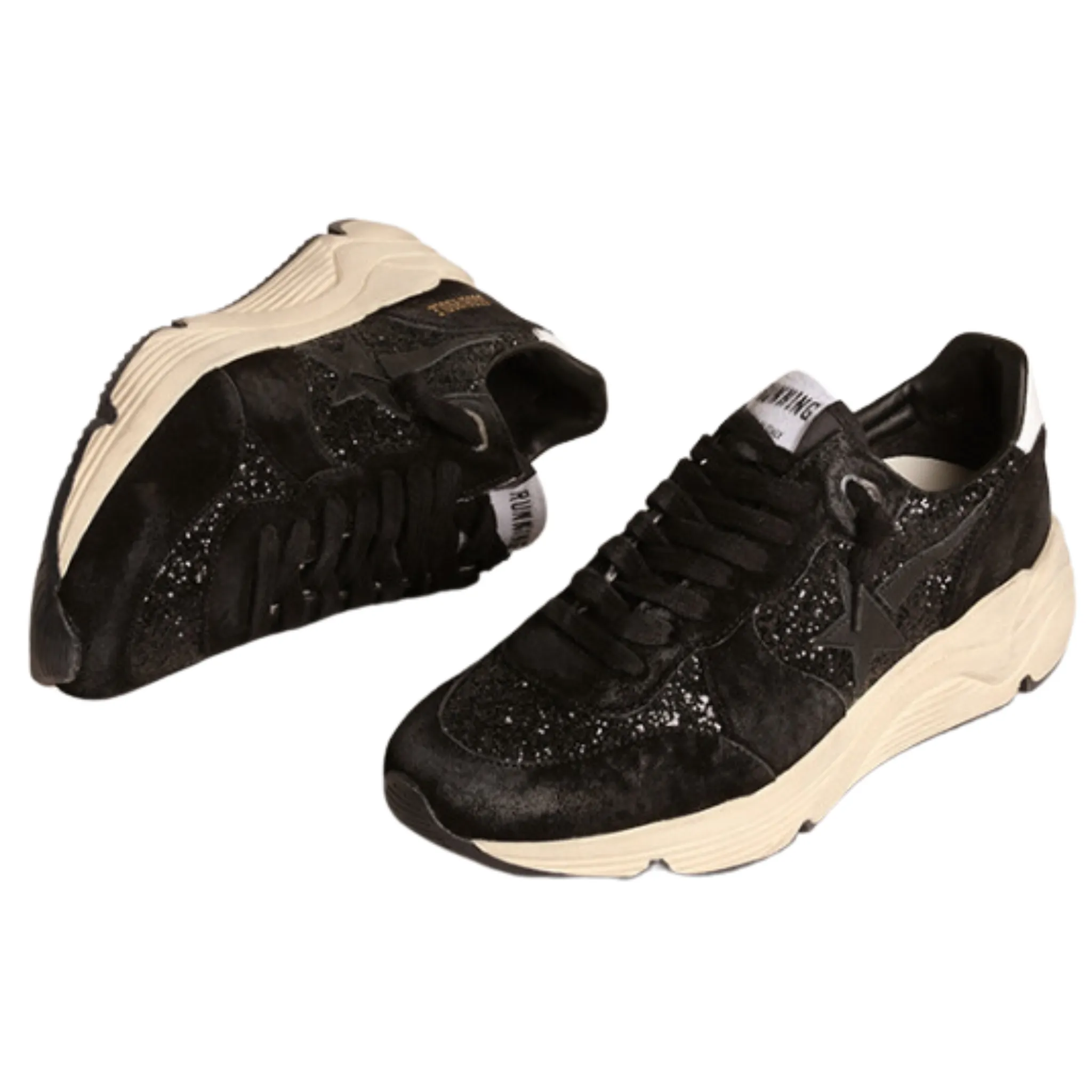 Black Glitter Running Sole