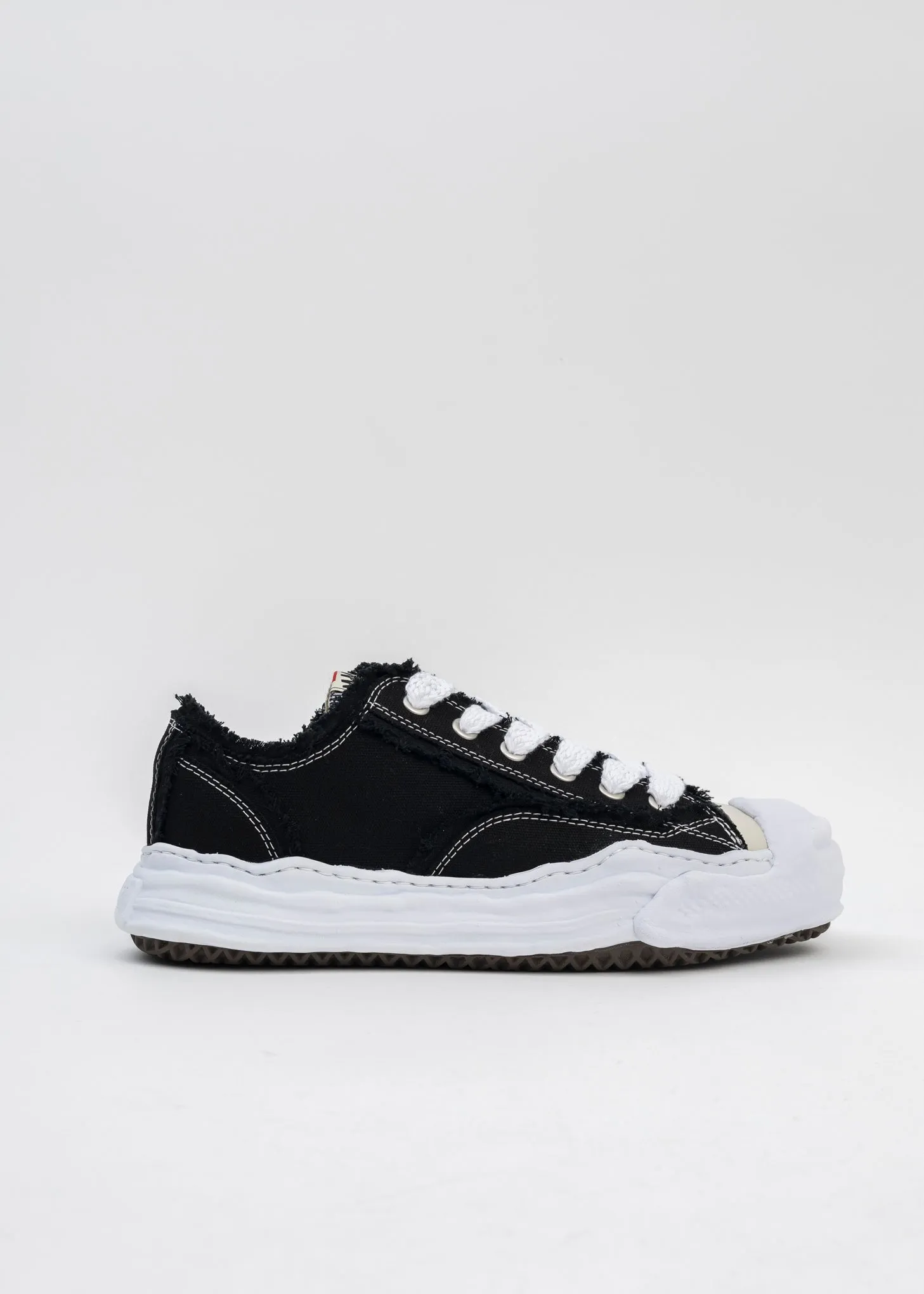 Black OG Sole Canvas Low-Top Sneaker (HANK DAMAGE)