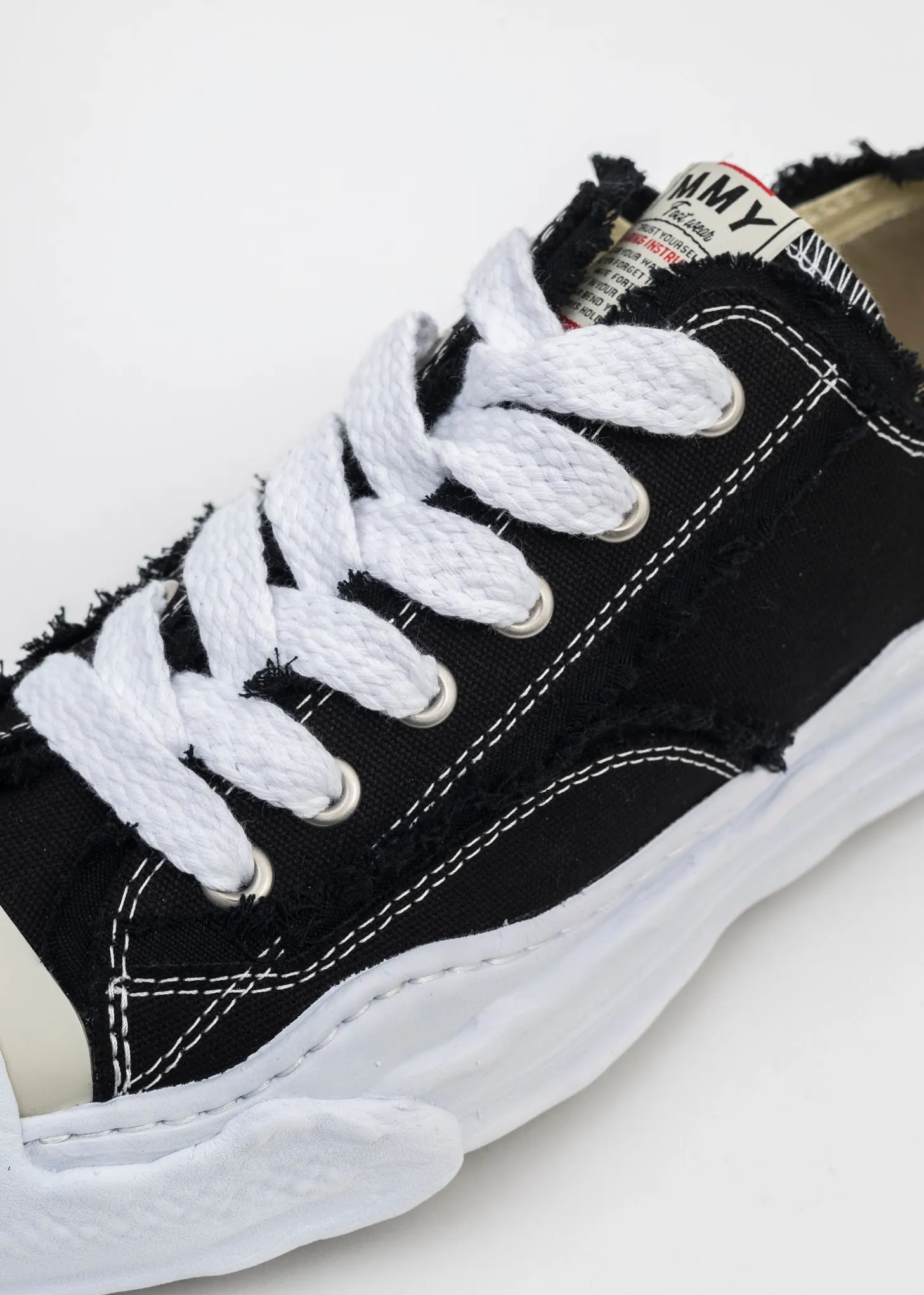 Black OG Sole Canvas Low-Top Sneaker (HANK DAMAGE)