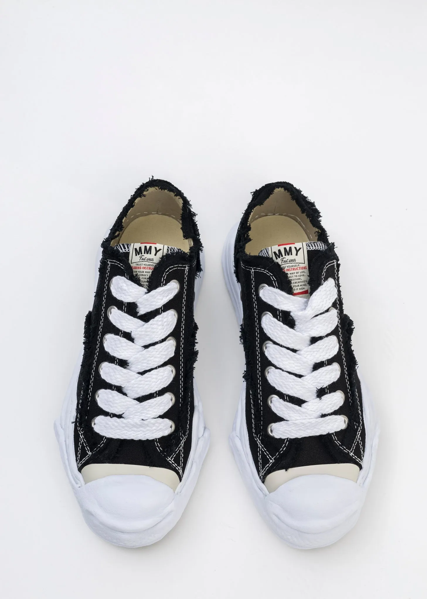 Black OG Sole Canvas Low-Top Sneaker (HANK DAMAGE)