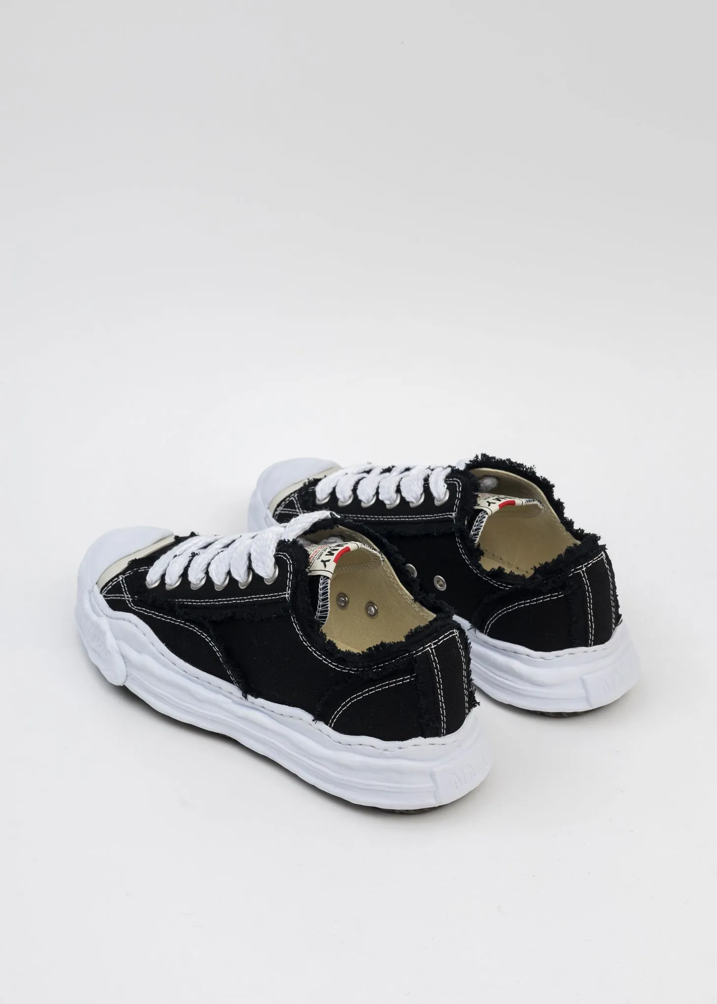 Black OG Sole Canvas Low-Top Sneaker (HANK DAMAGE)