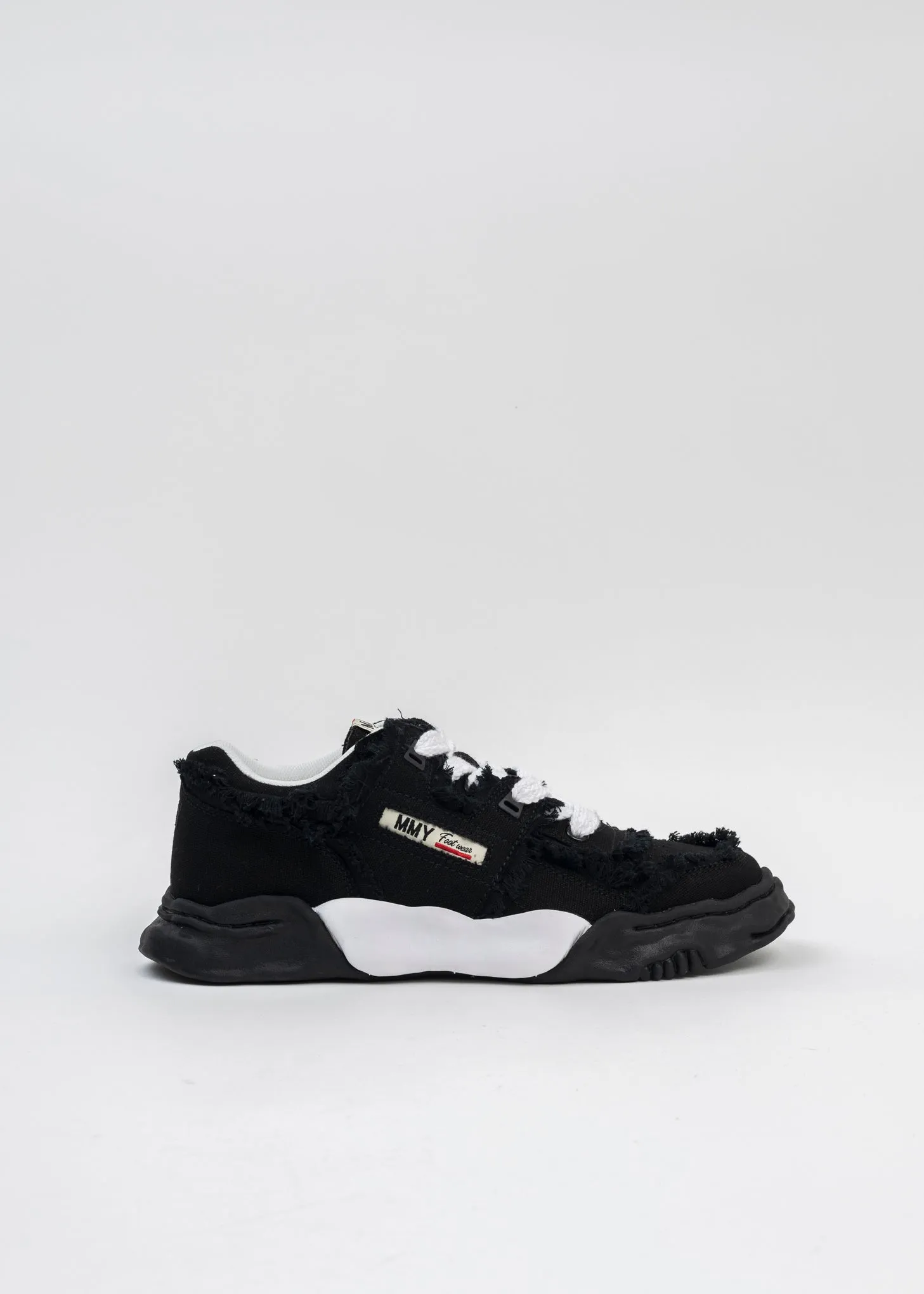 Black OG Sole Canvas Low-Top Sneaker (PARKER  DAMAGE)