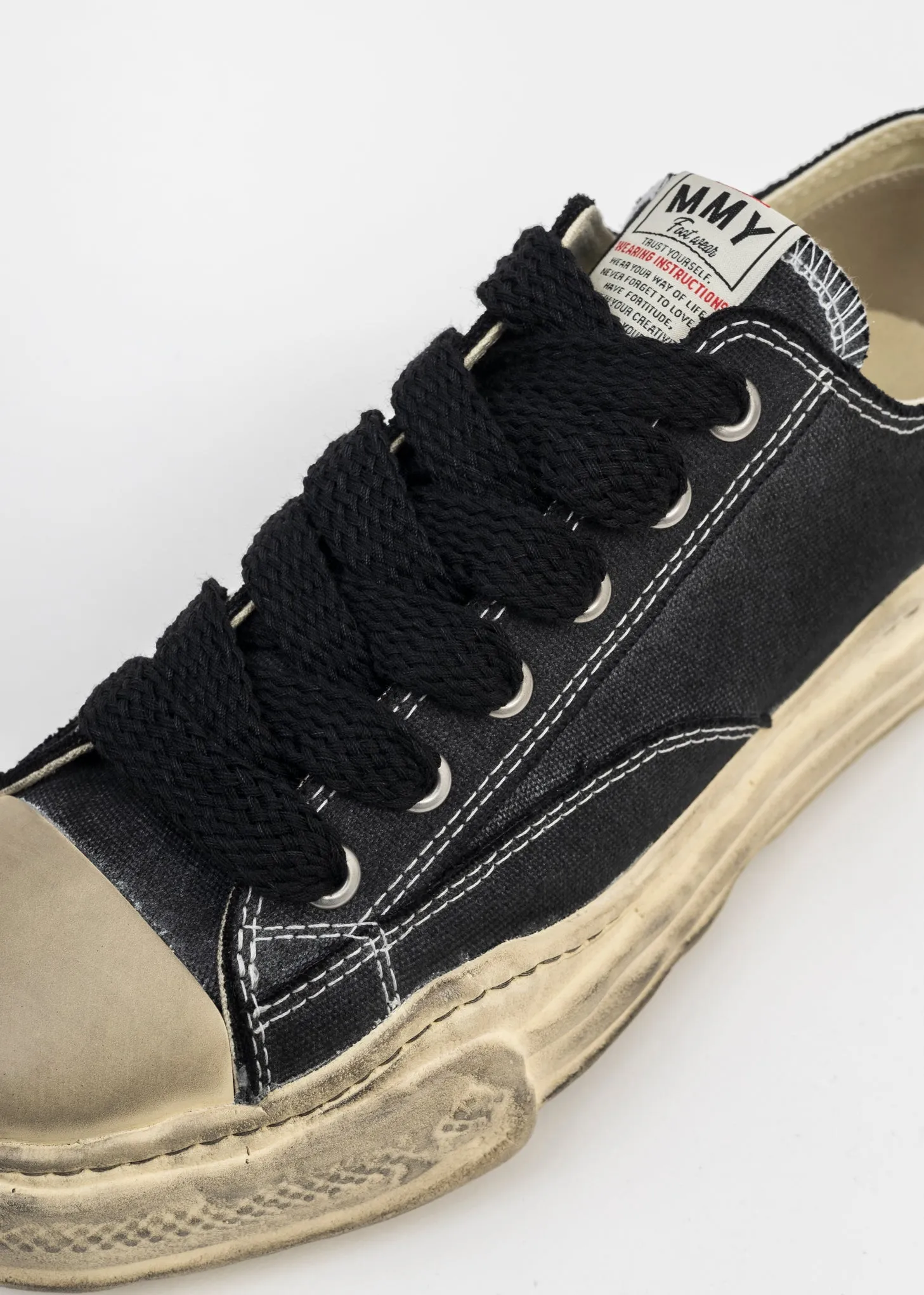 Black OG Sole Canvas Low-Top Sneaker (PETERSON DIRTY)