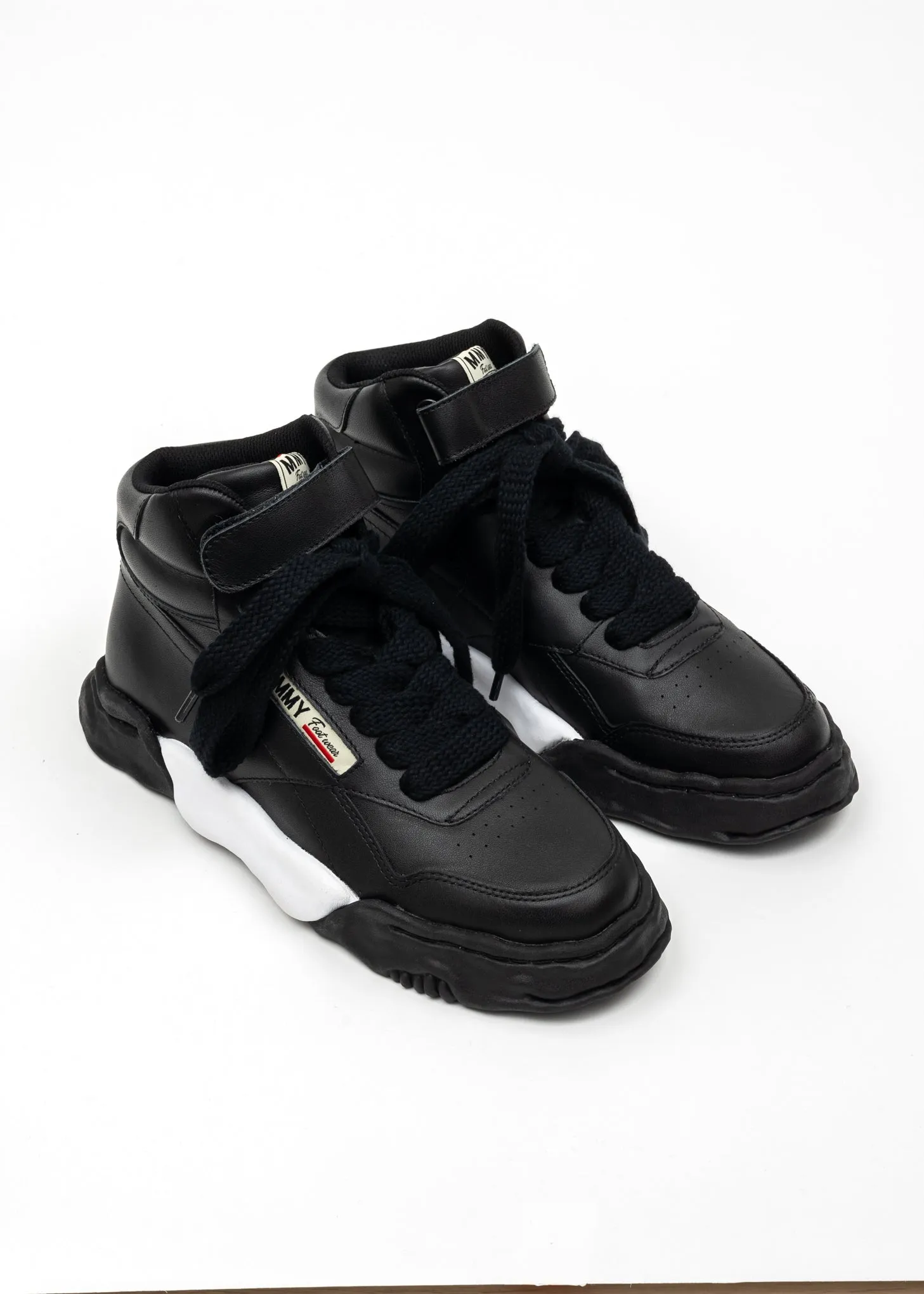 Black OG Sole Leather High-Top Sneaker (FREDDIE HIGH)