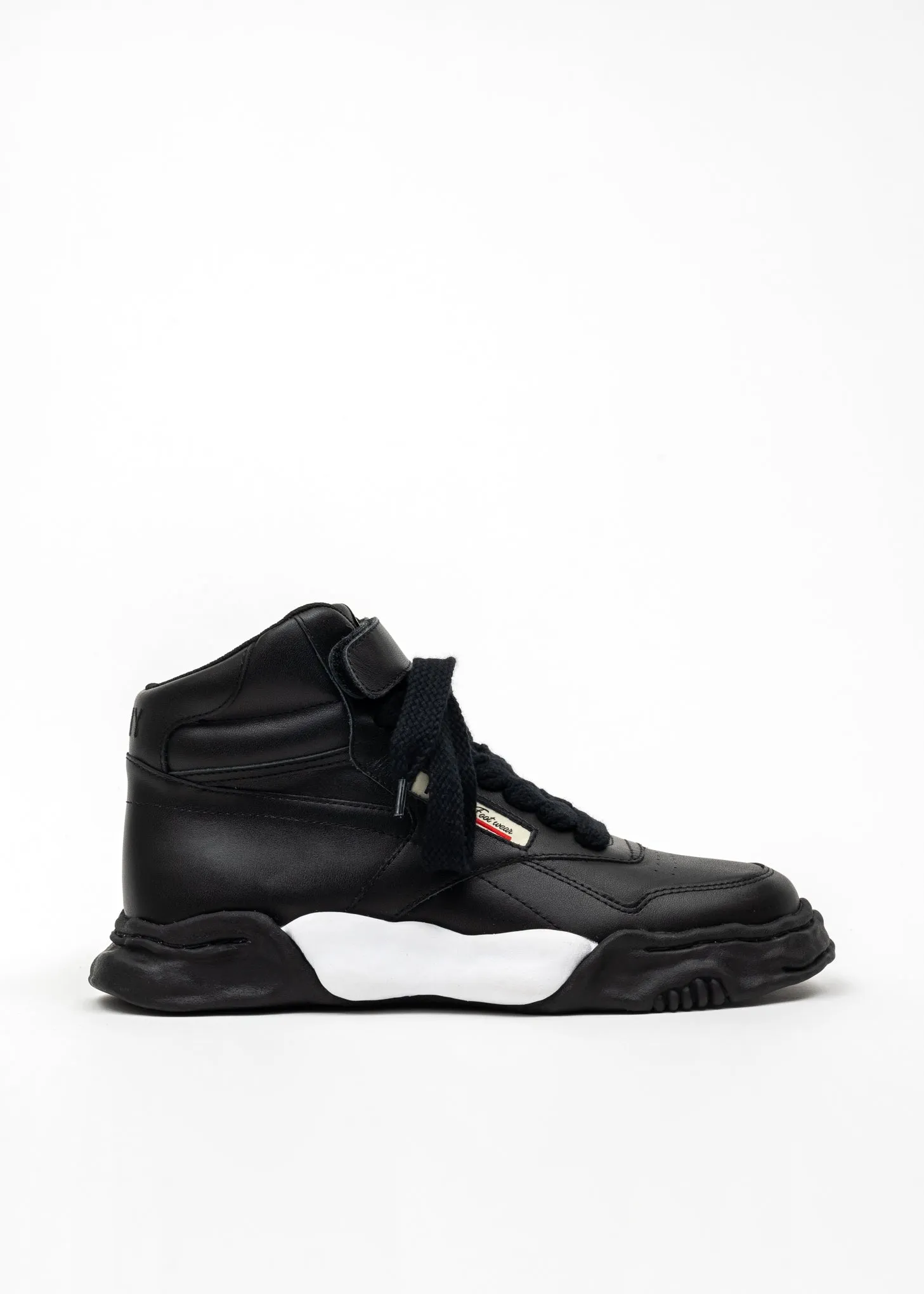 Black OG Sole Leather High-Top Sneaker (FREDDIE HIGH)
