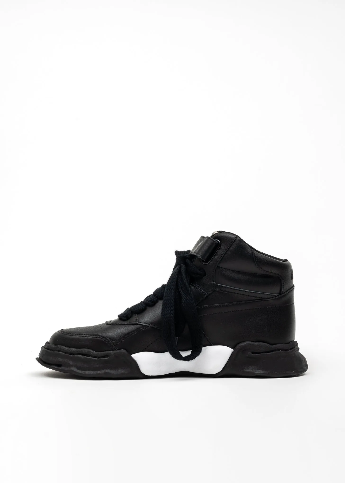 Black OG Sole Leather High-Top Sneaker (FREDDIE HIGH)