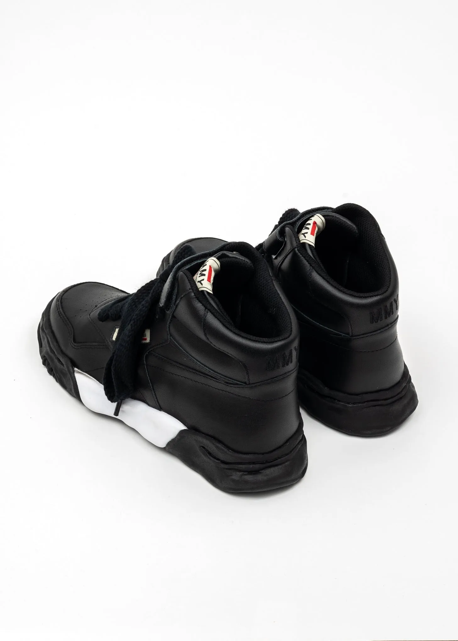 Black OG Sole Leather High-Top Sneaker (FREDDIE HIGH)