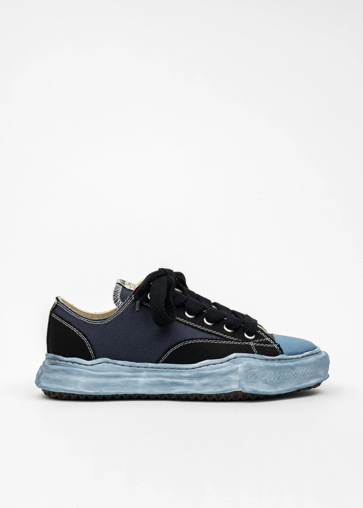 Black OG Sole Overdyed Canvas Low-Top Sneaker (PETERSON LOW)
