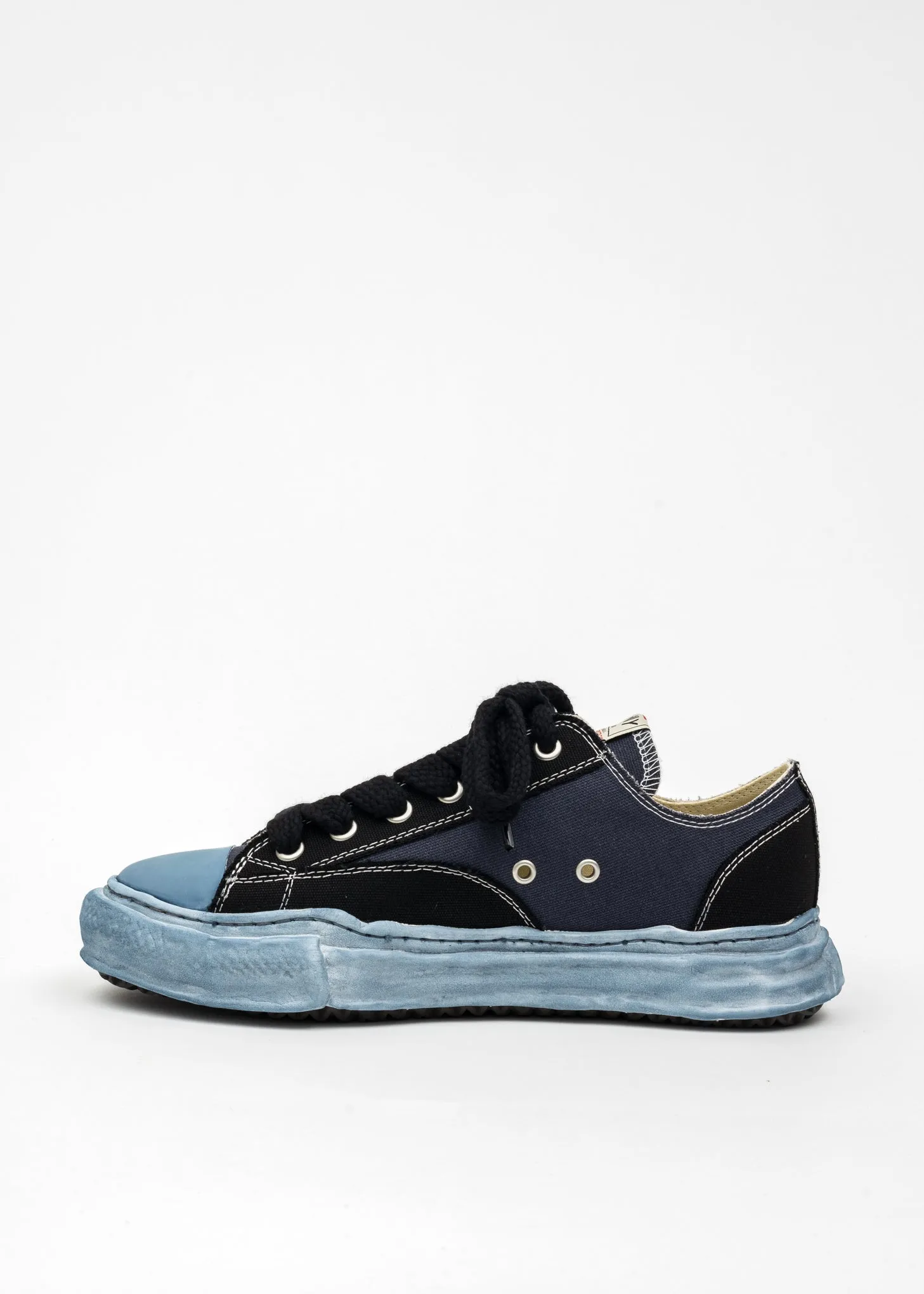 Black OG Sole Overdyed Canvas Low-Top Sneaker (PETERSON LOW)