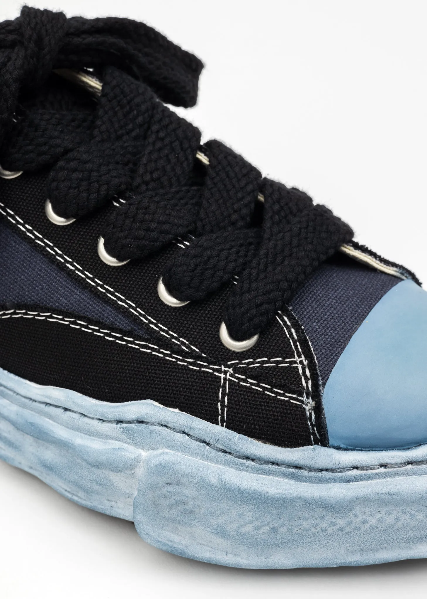 Black OG Sole Overdyed Canvas Low-Top Sneaker (PETERSON LOW)