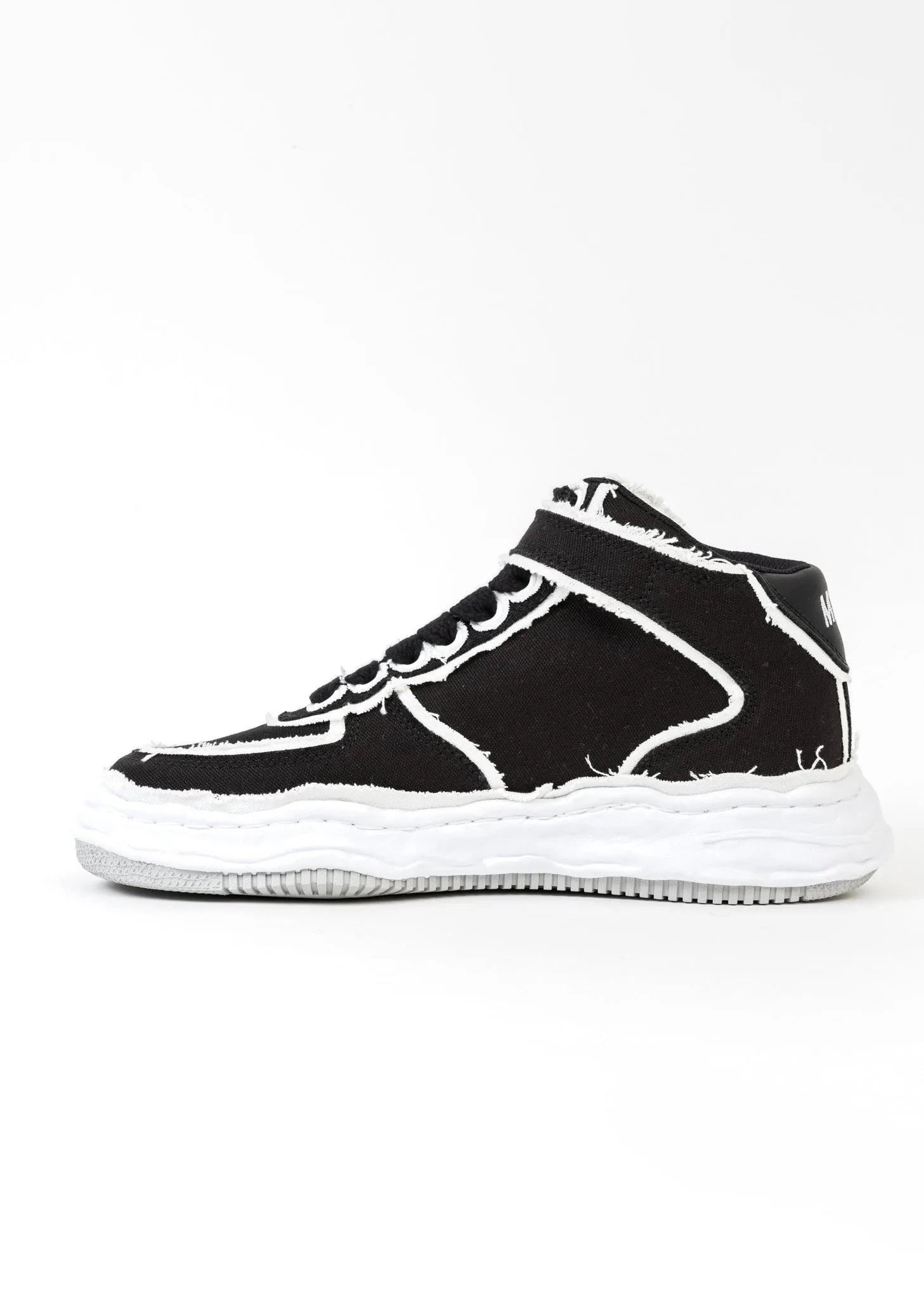 Black OG Sole Overhanging Canvas High-Top Sneaker (WAYNE HIGH)