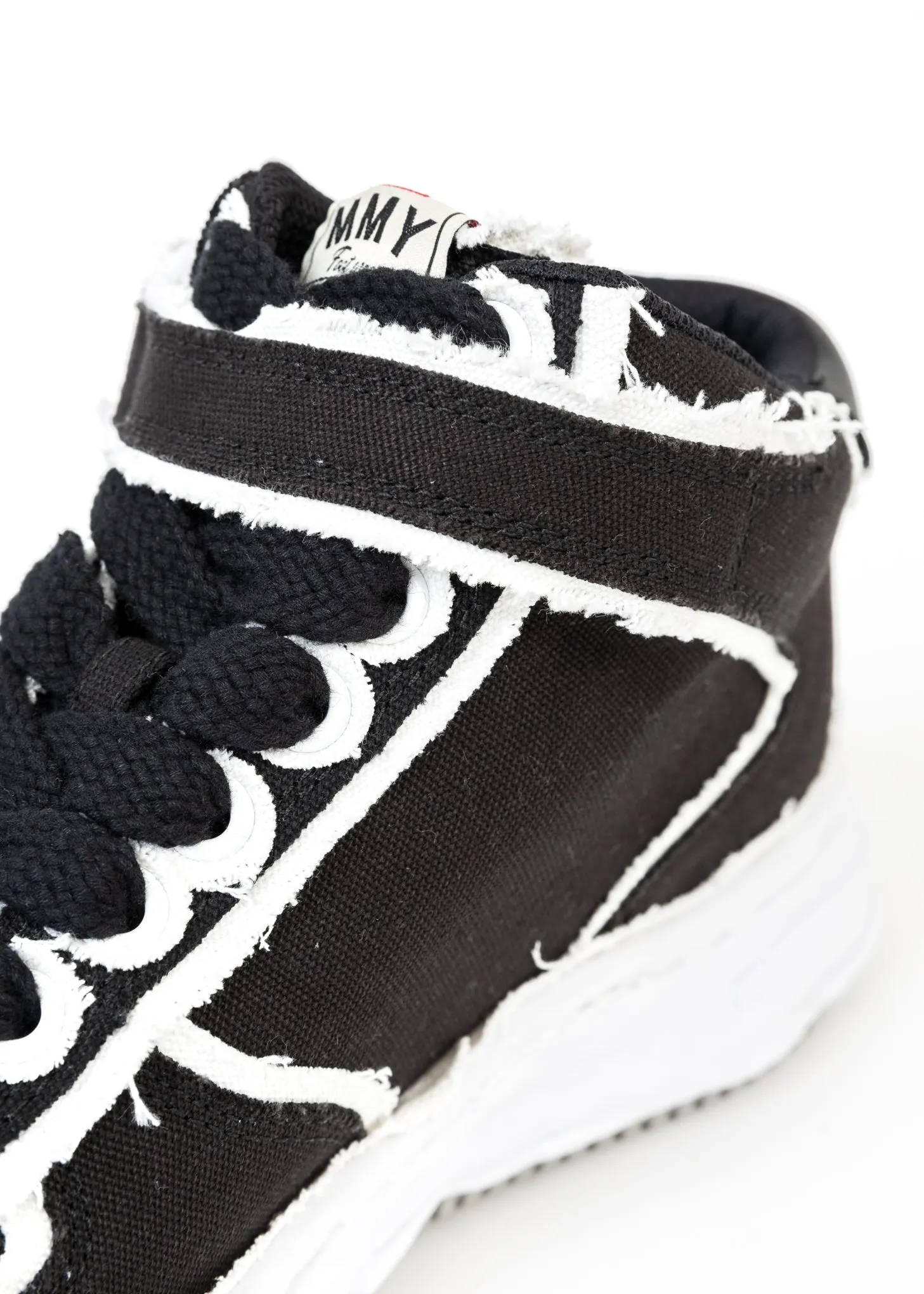 Black OG Sole Overhanging Canvas High-Top Sneaker (WAYNE HIGH)