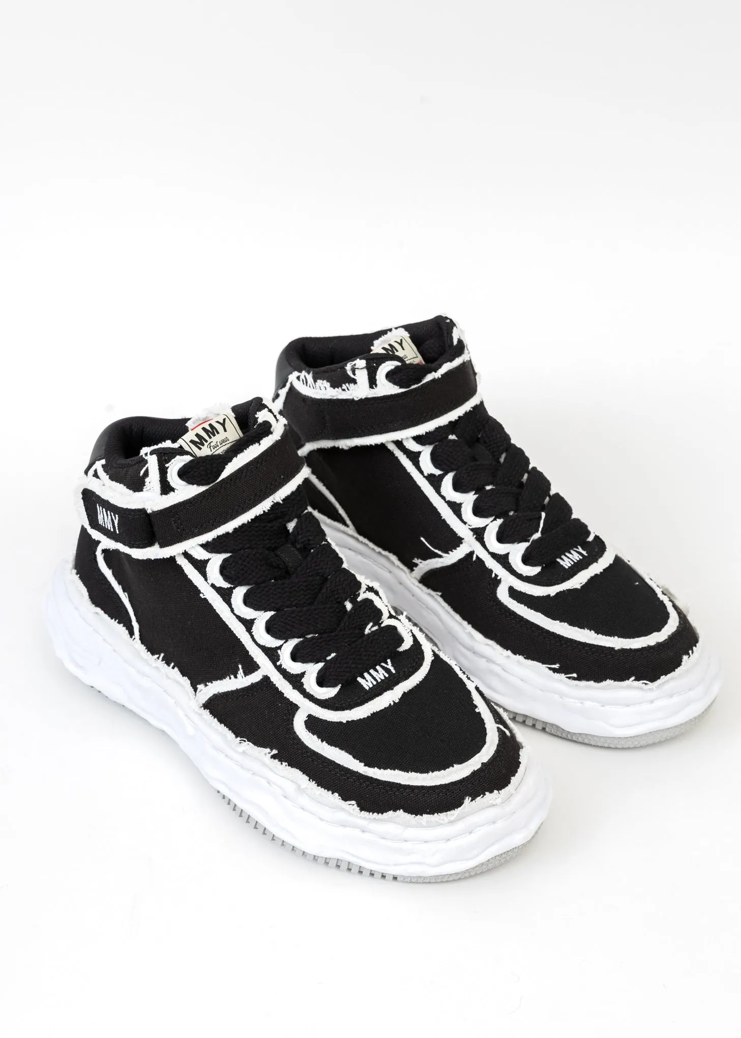 Black OG Sole Overhanging Canvas High-Top Sneaker (WAYNE HIGH)