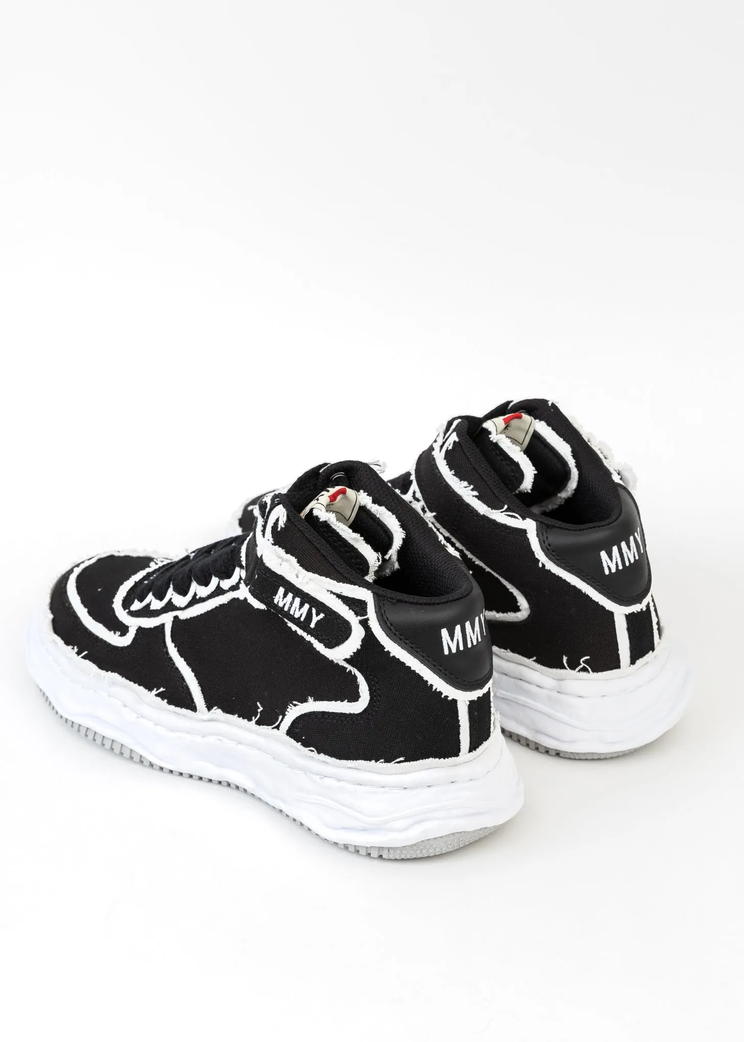 Black OG Sole Overhanging Canvas High-Top Sneaker (WAYNE HIGH)