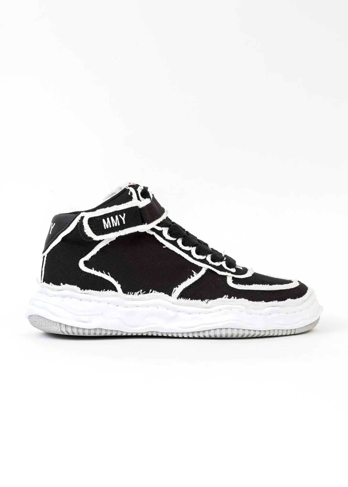 Black OG Sole Overhanging Canvas High-Top Sneaker (WAYNE HIGH)